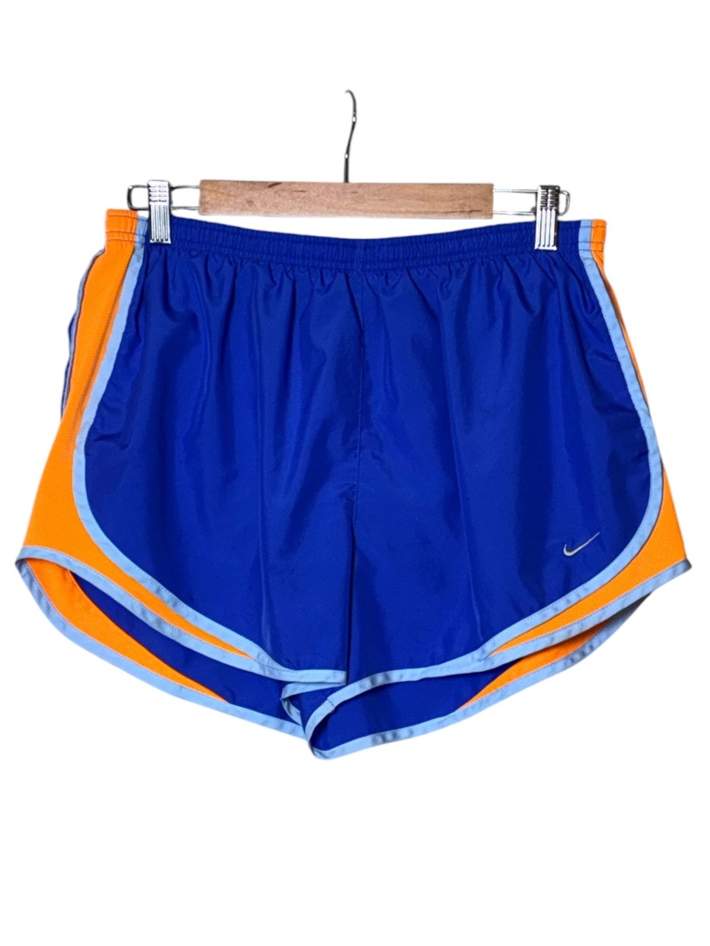 Nike Dri-fit Running Workout Athletic Shorts Built in Brief Blues & Orange